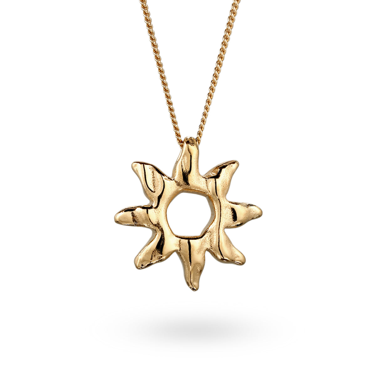 Gold - Elli | Halskette mit Sonnenanhänger | 925 Sterling Silber vergoldet