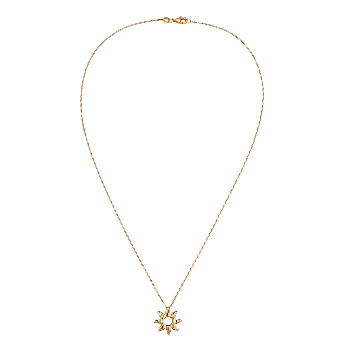 Gold - Elli | Halskette mit Sonnenanhänger | 925 Sterling Silber vergoldet