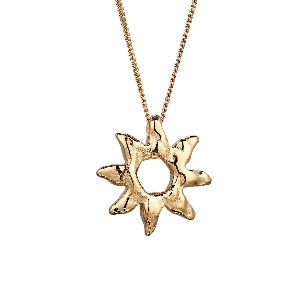 Gold - Elli | Halskette mit Sonnenanhänger | 925 Sterling Silber vergoldet