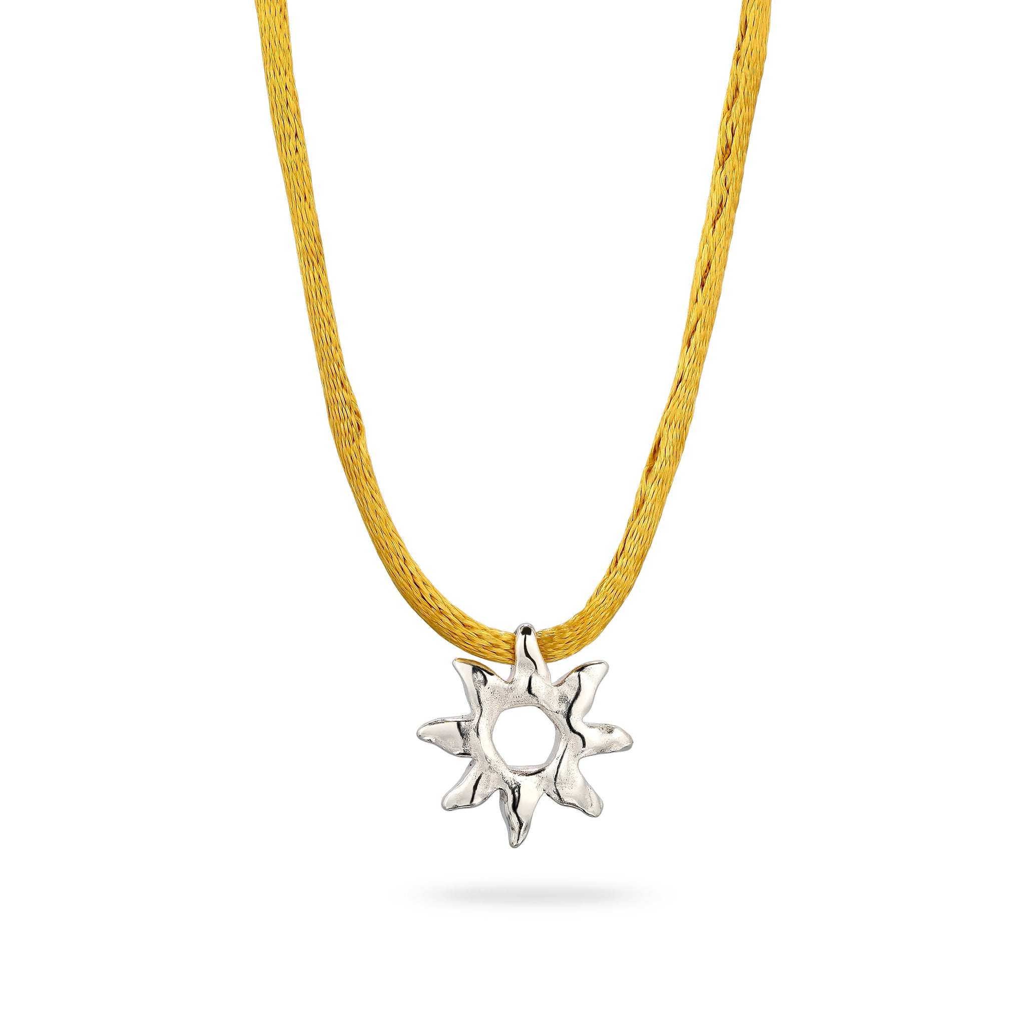 Silber - Elli | Halskette Choker mit Sonnenanhänger | 925 Sterling Silber
