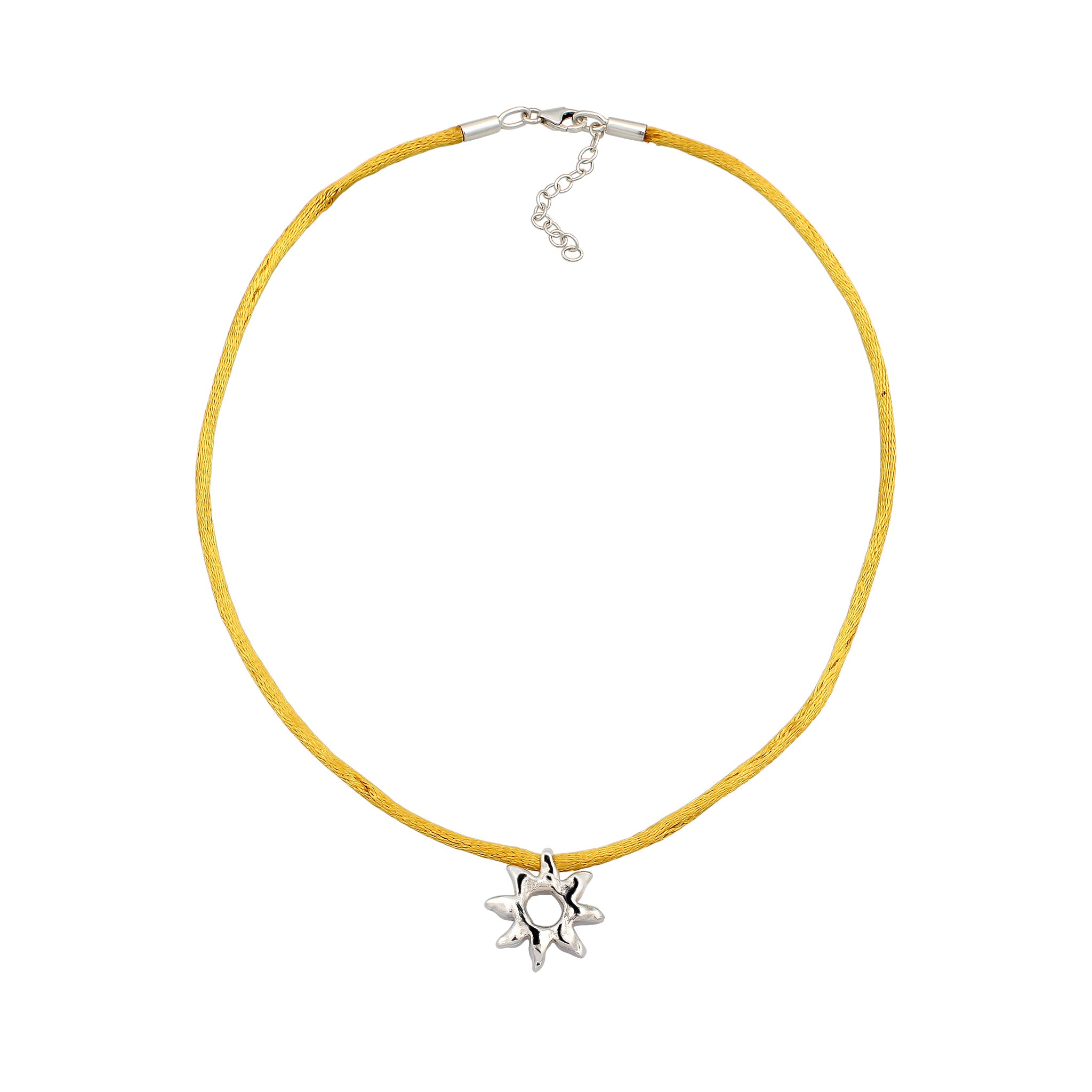 Silber - Elli | Halskette Choker mit Sonnenanhänger | 925 Sterling Silber