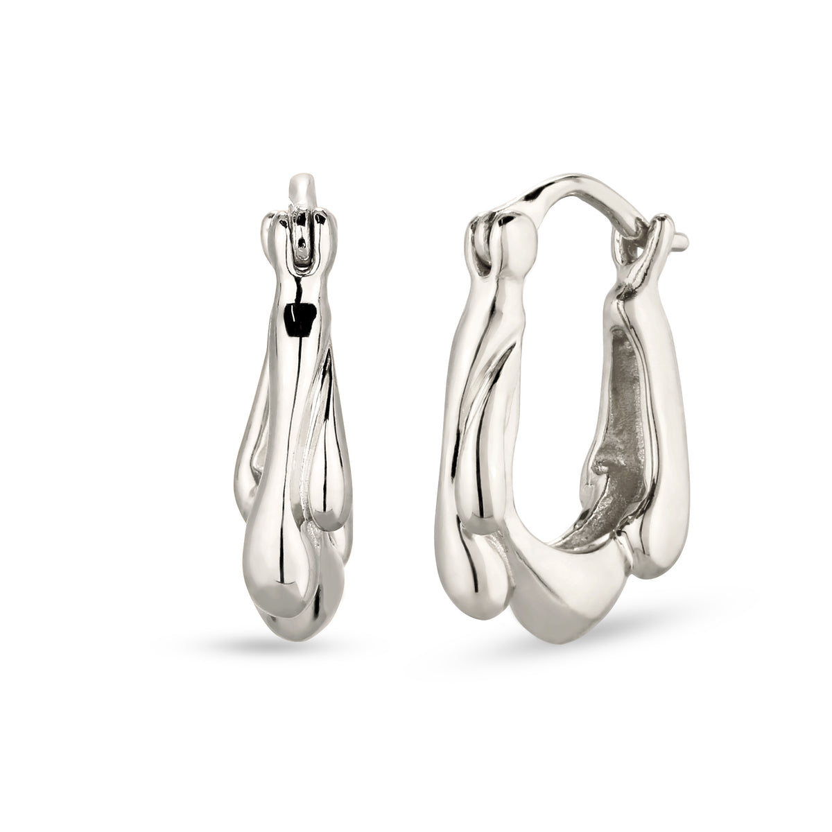 Silber - Elli | Creolen Melted | 925 Sterling Silber