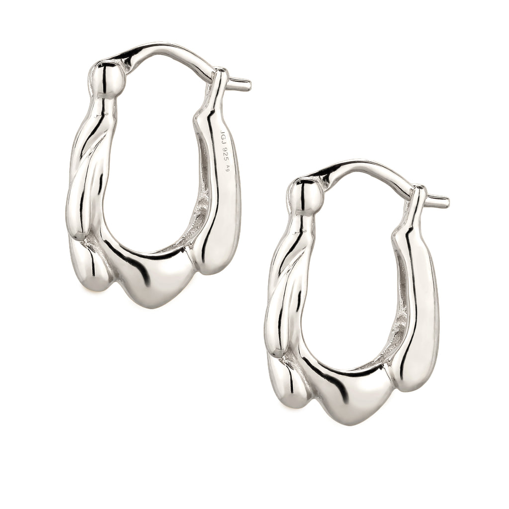 Silber - Elli | Creolen Melted | 925 Sterling Silber
