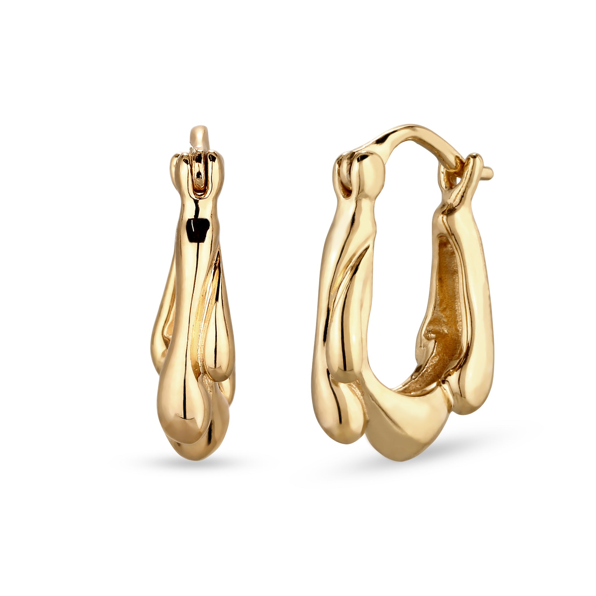 Gold - Elli | Creolen Melted 925 Sterling Silber vergoldet