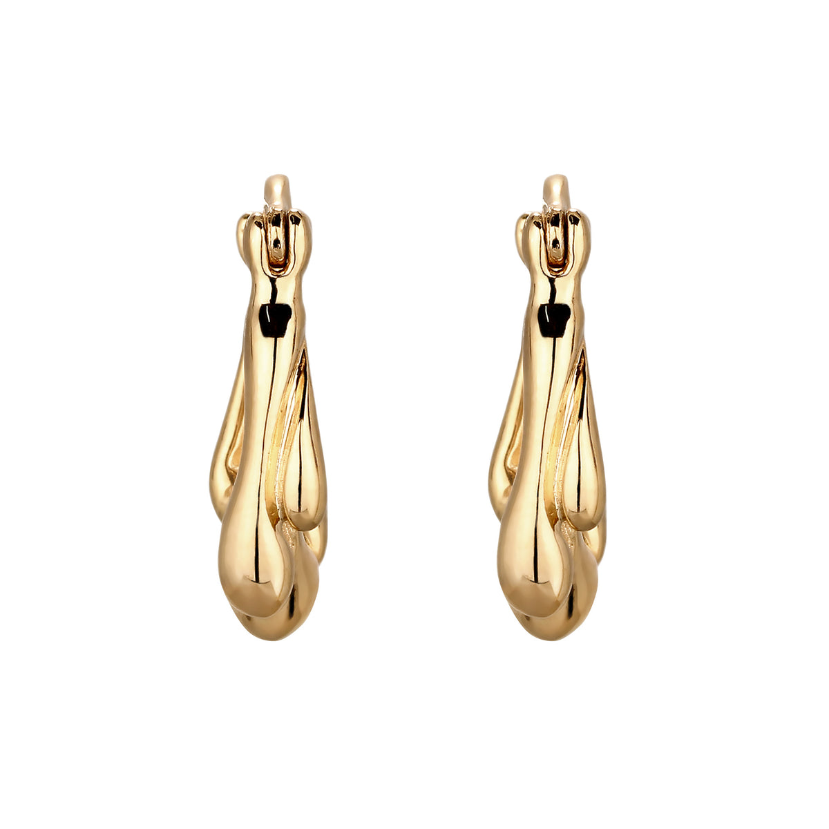 Gold - Elli | Creolen Melted | 925 Sterling Silber vergoldet