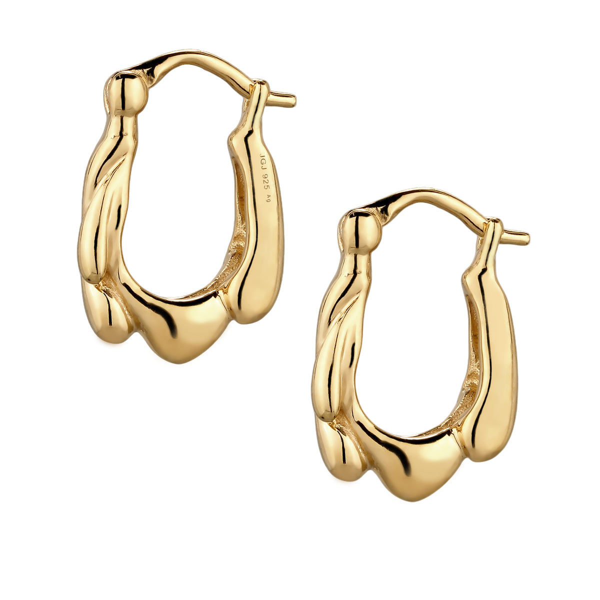 Gold - Elli | Creolen Melted | 925 Sterling Silber vergoldet