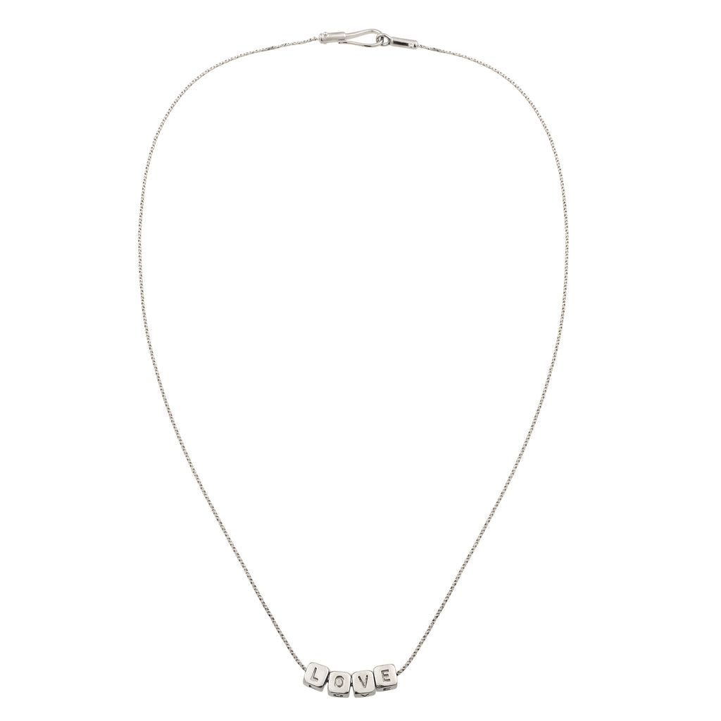 Silber - Elli | Halskette Würfel LOVE | 925 Sterling Silber