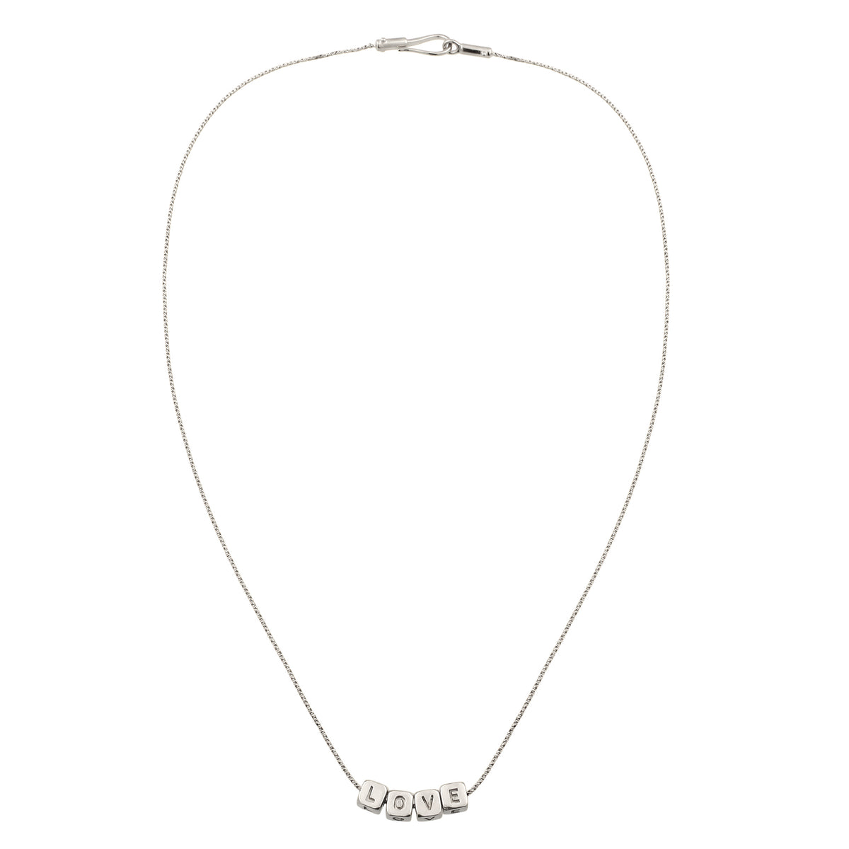 Silber - Elli | Halskette Würfel LOVE | 925 Sterling Silber