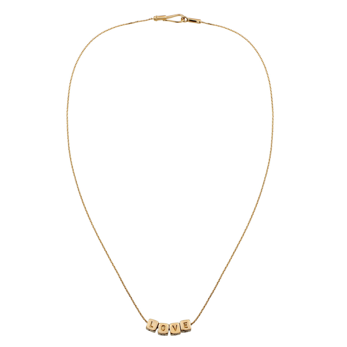 Gold - Elli | Halskette Würfel LOVE | 925 Sterling Silber vergoldet