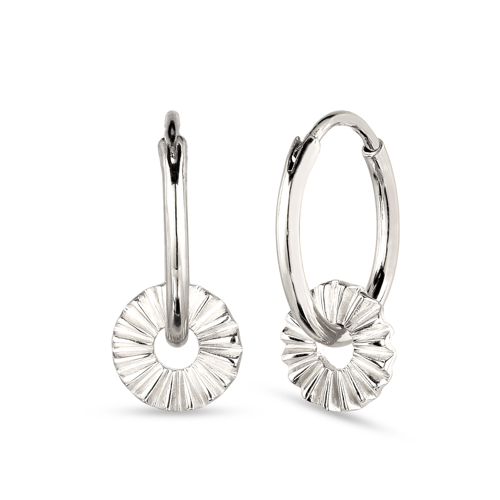 Silber - Elli | Creolen Sun Symbol Sonne | 925 Sterling Silber