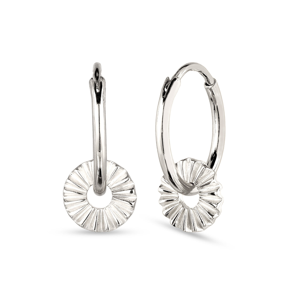 Silber - Elli | Creolen Sun Symbol Sonne | 925 Sterling Silber