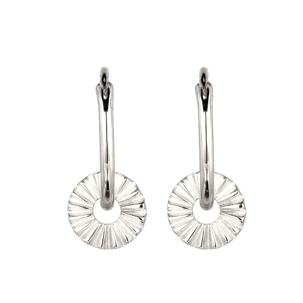 Silber - Elli | Creolen Sun Symbol Sonne | 925 Sterling Silber