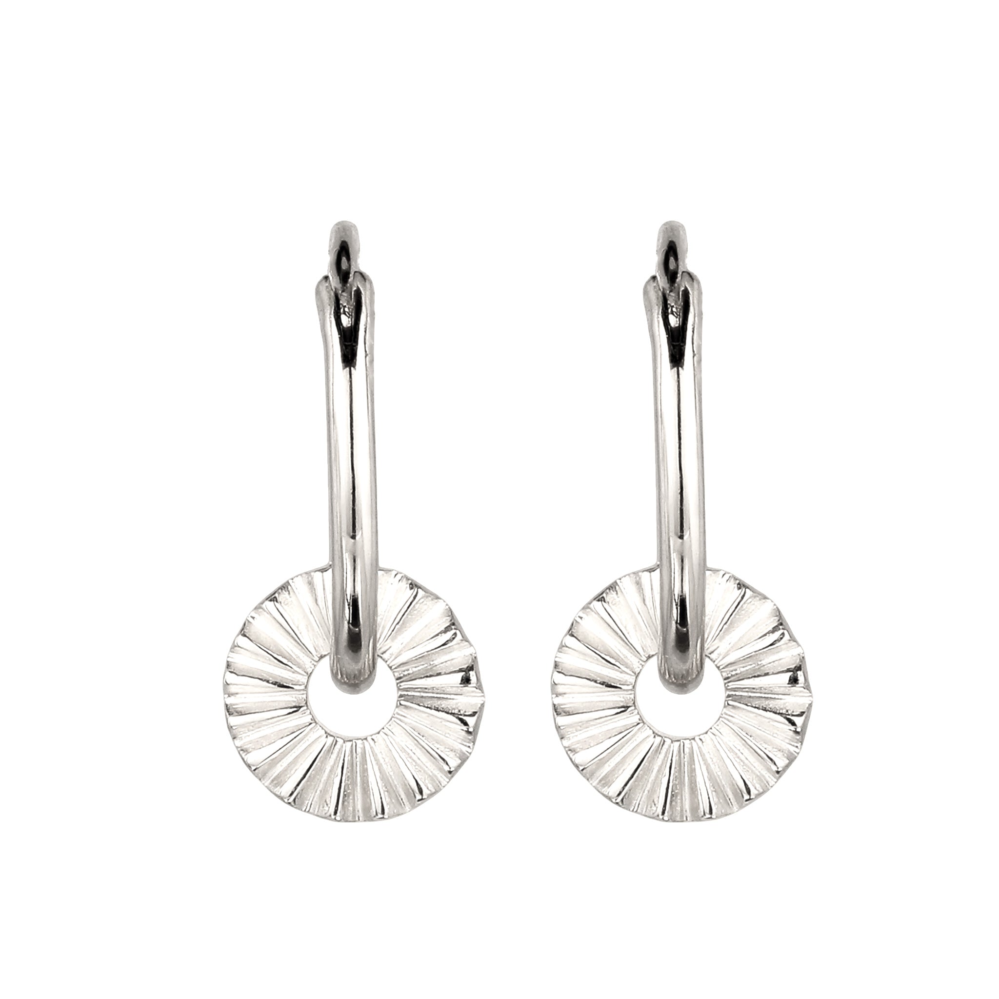 Silber - Elli | Creolen Sun Symbol Sonne | 925 Sterling Silber