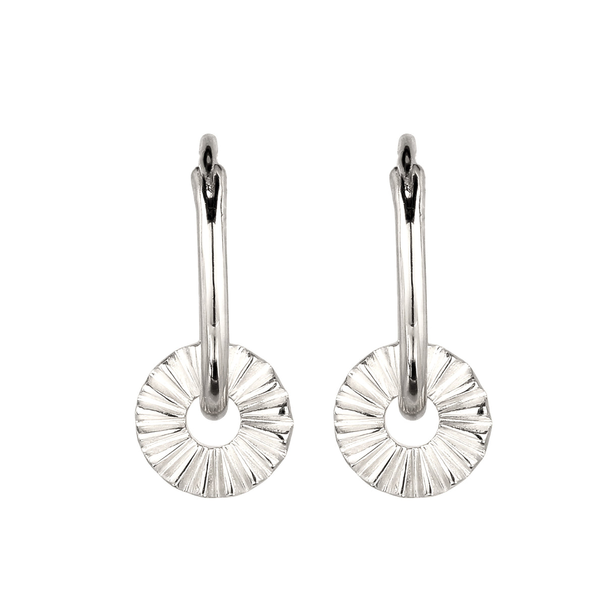 Silber - Elli | Creolen Sun Symbol Sonne | 925 Sterling Silber