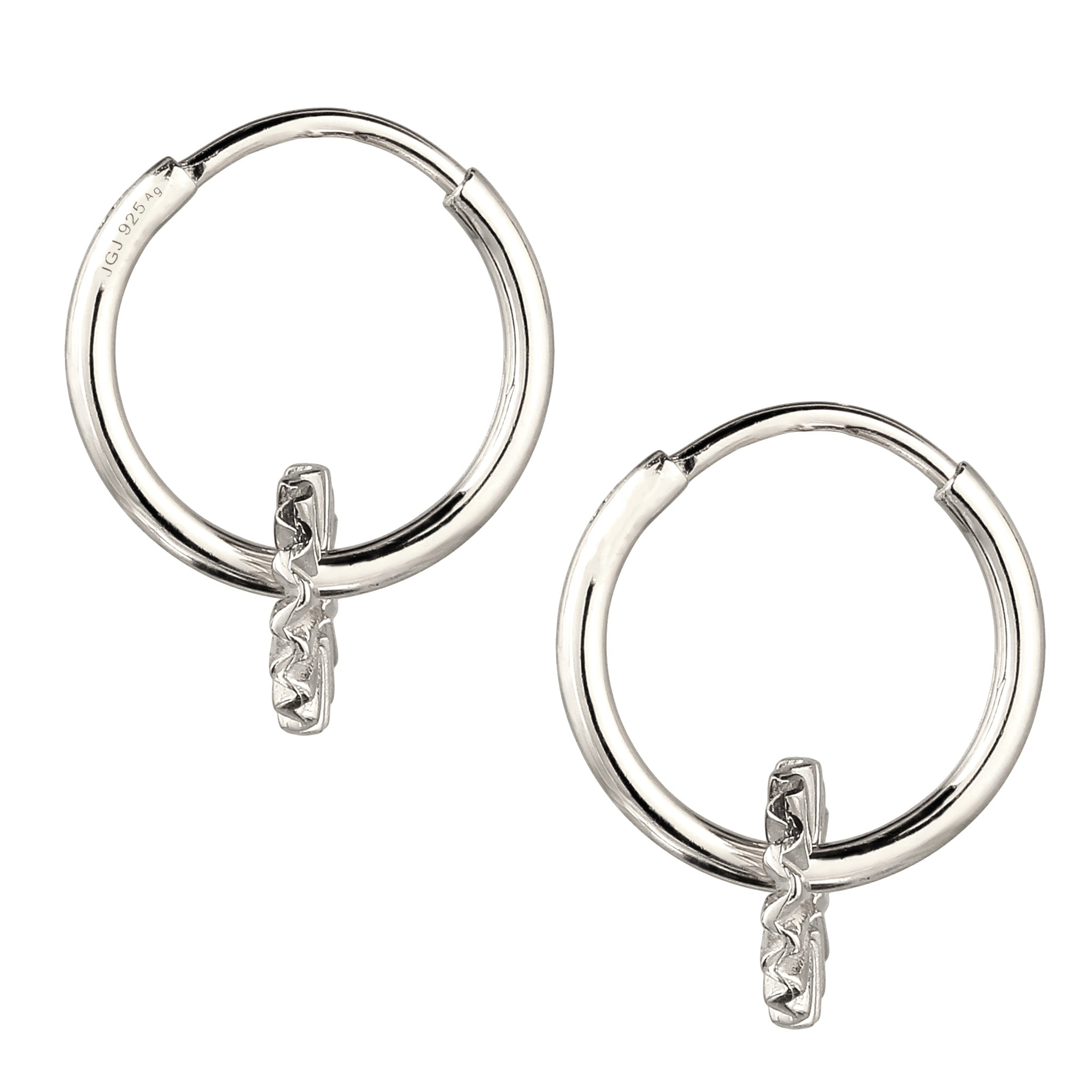 Silber - Elli | Creolen Sun Symbol Sonne | 925 Sterling Silber