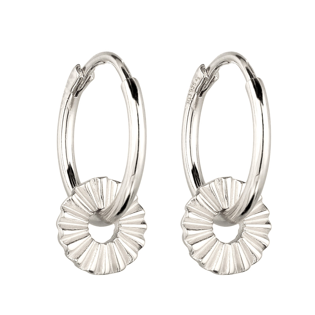 Silber - Elli | Creolen Sun Symbol Sonne | 925 Sterling Silber