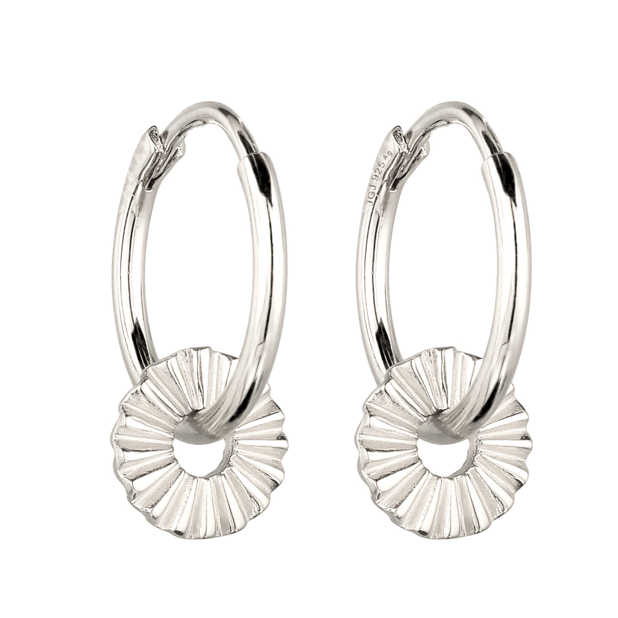 Silber - Elli | Creolen Sun Symbol Sonne | 925 Sterling Silber