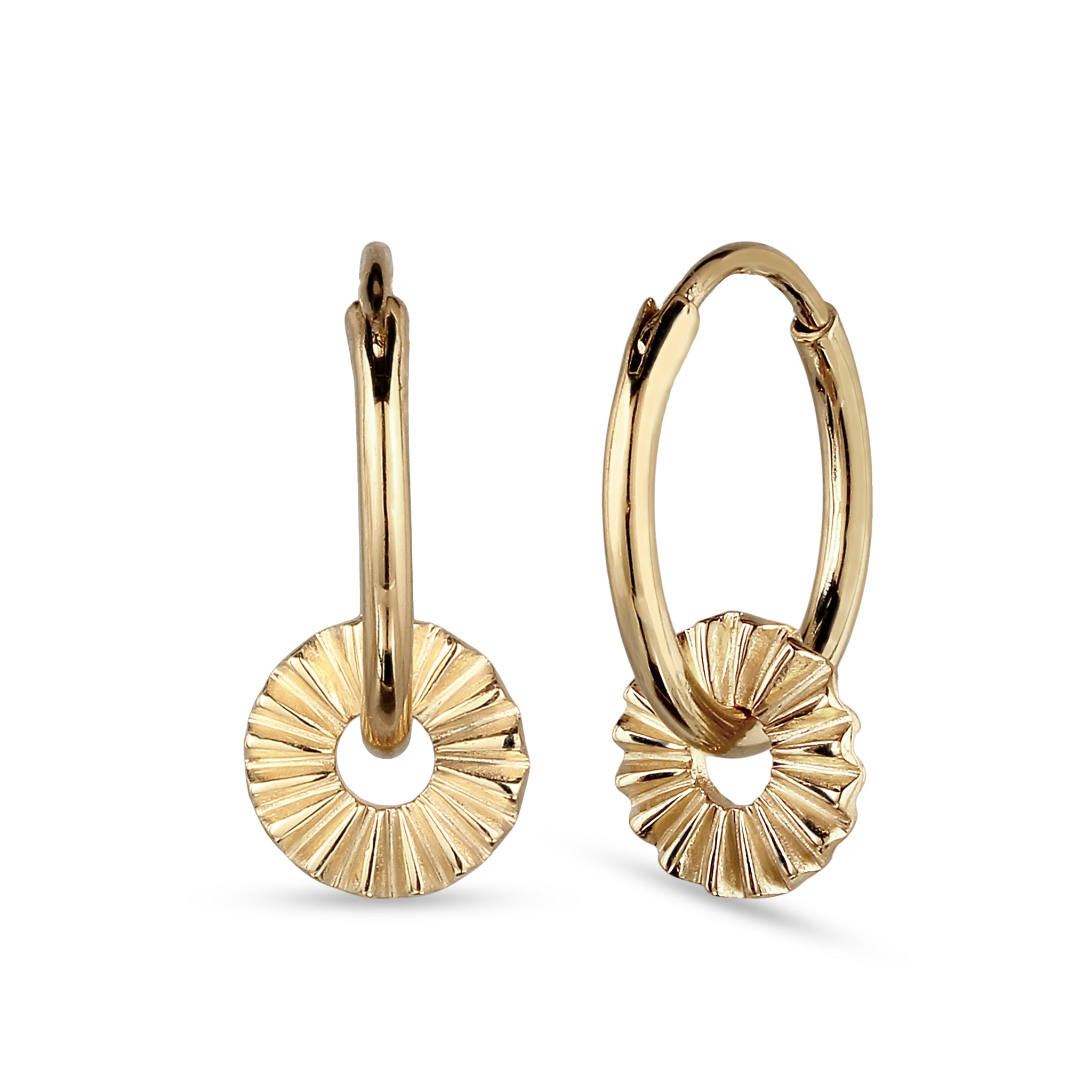 Gold - Elli | Creolen Sonne Sun | 925 Sterling Silber vergoldet