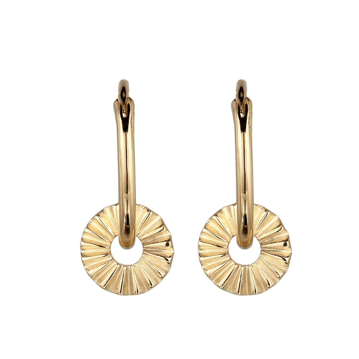 Gold - Elli | Creolen Sonne Sun | 925 Sterling Silber vergoldet