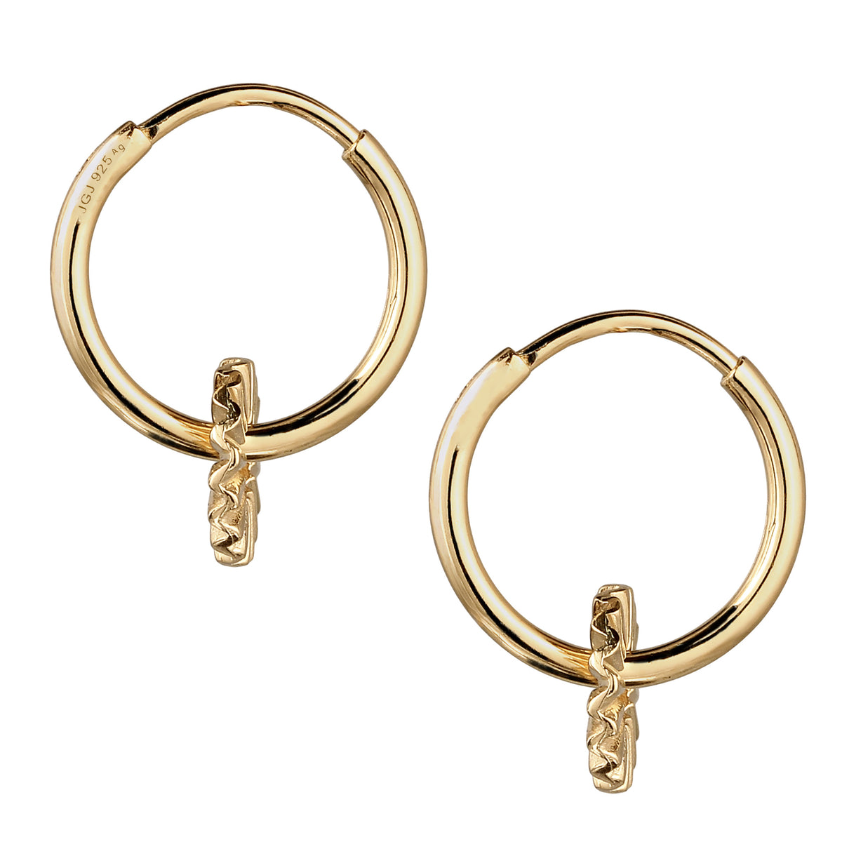 Gold - Elli | Creolen Sonne Sun | 925 Sterling Silber vergoldet