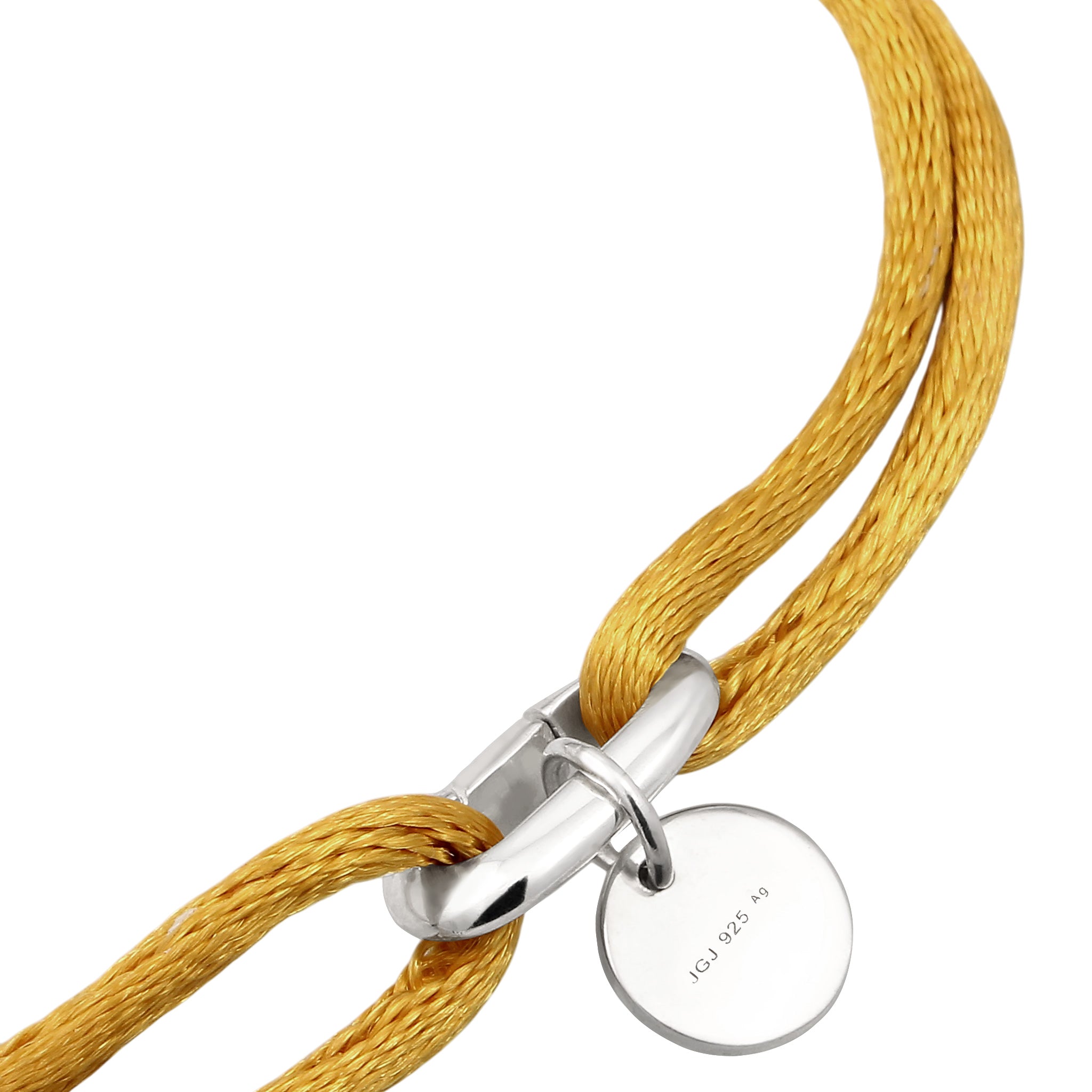 Gelb - Elli | Armband Satin Smiling Face Herz | 925 Sterling Silber