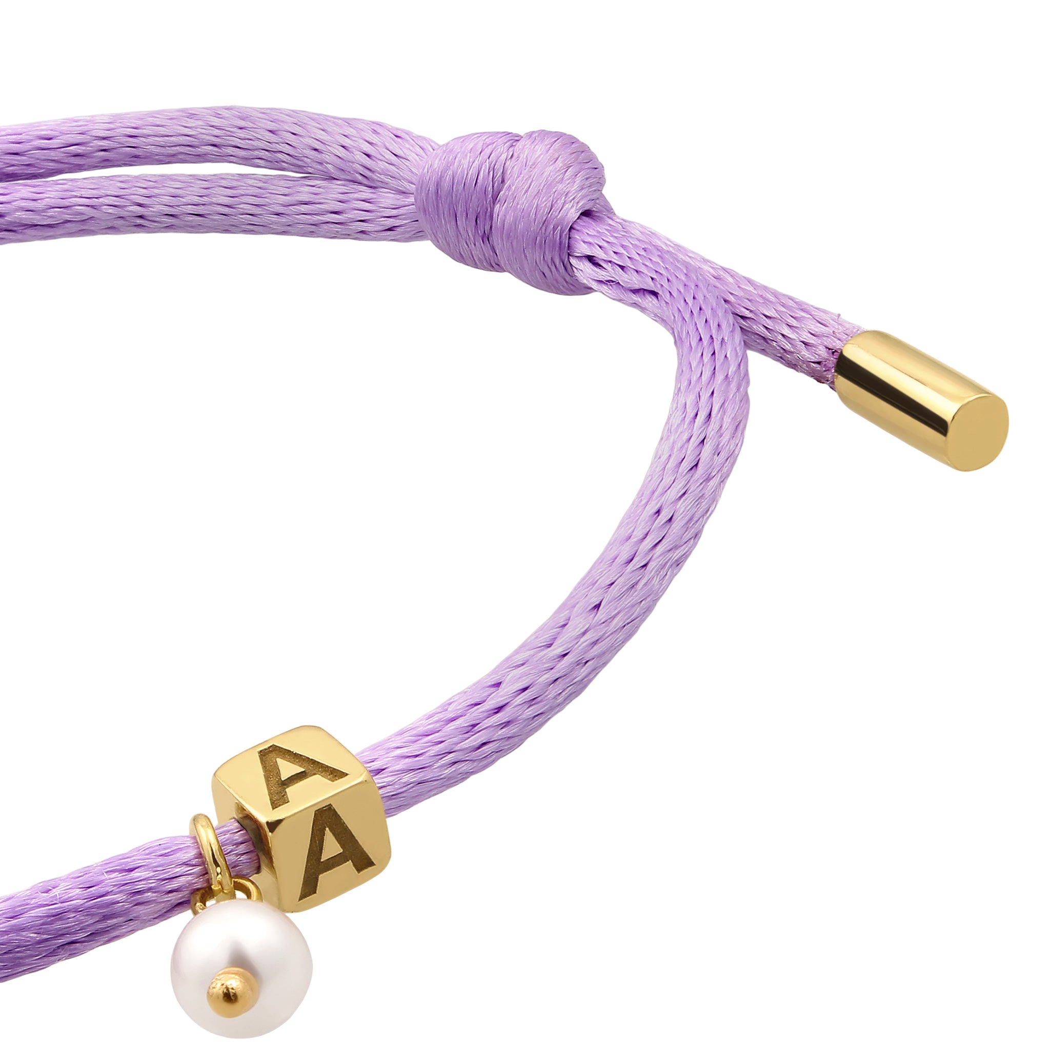 Lila - Elli | Armband Lettering | Swarovski® Perle | 925 Sterling Silber vergoldet