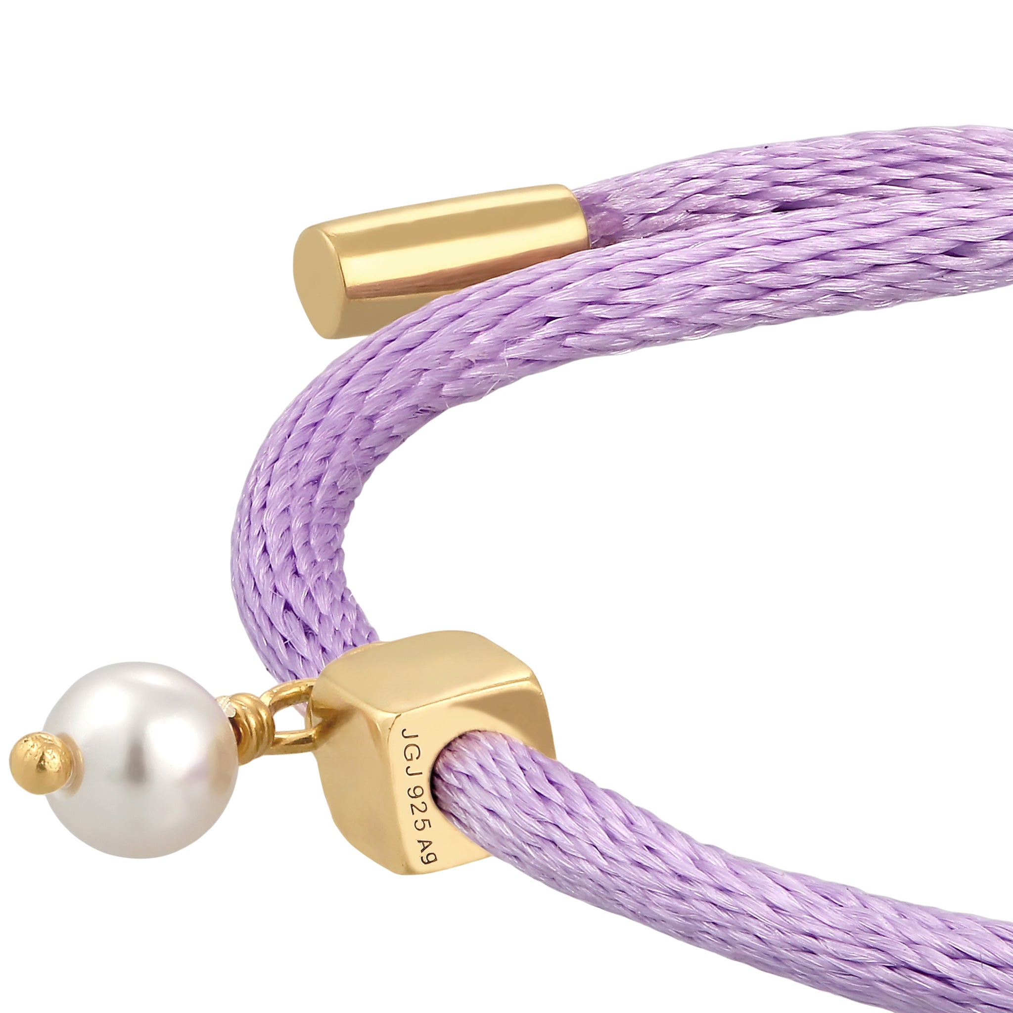 Lila - Elli | Armband Lettering | Swarovski® Perle | 925 Sterling Silber vergoldet