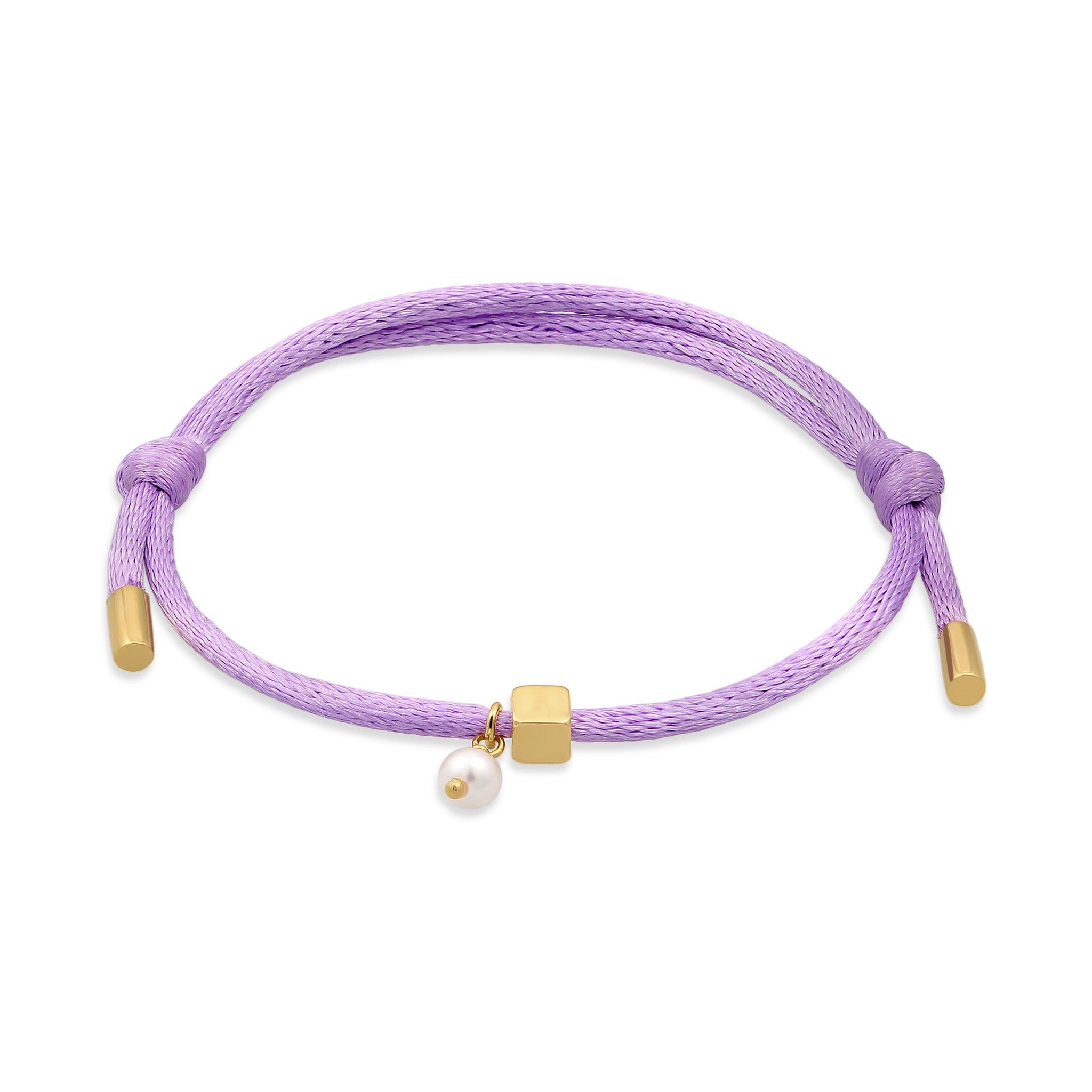 Lila - Elli | Armband Lettering | Swarovski® Perle | 925 Sterling Silber vergoldet