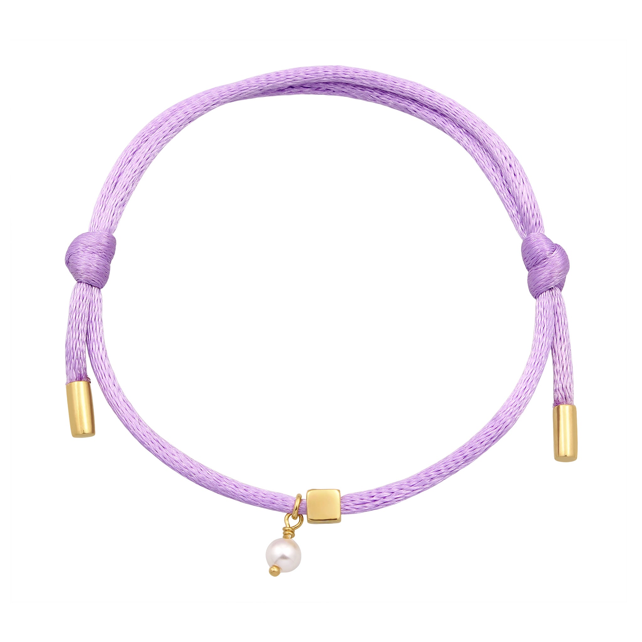 Lila - Elli | Armband Lettering | Swarovski® Perle | 925 Sterling Silber vergoldet