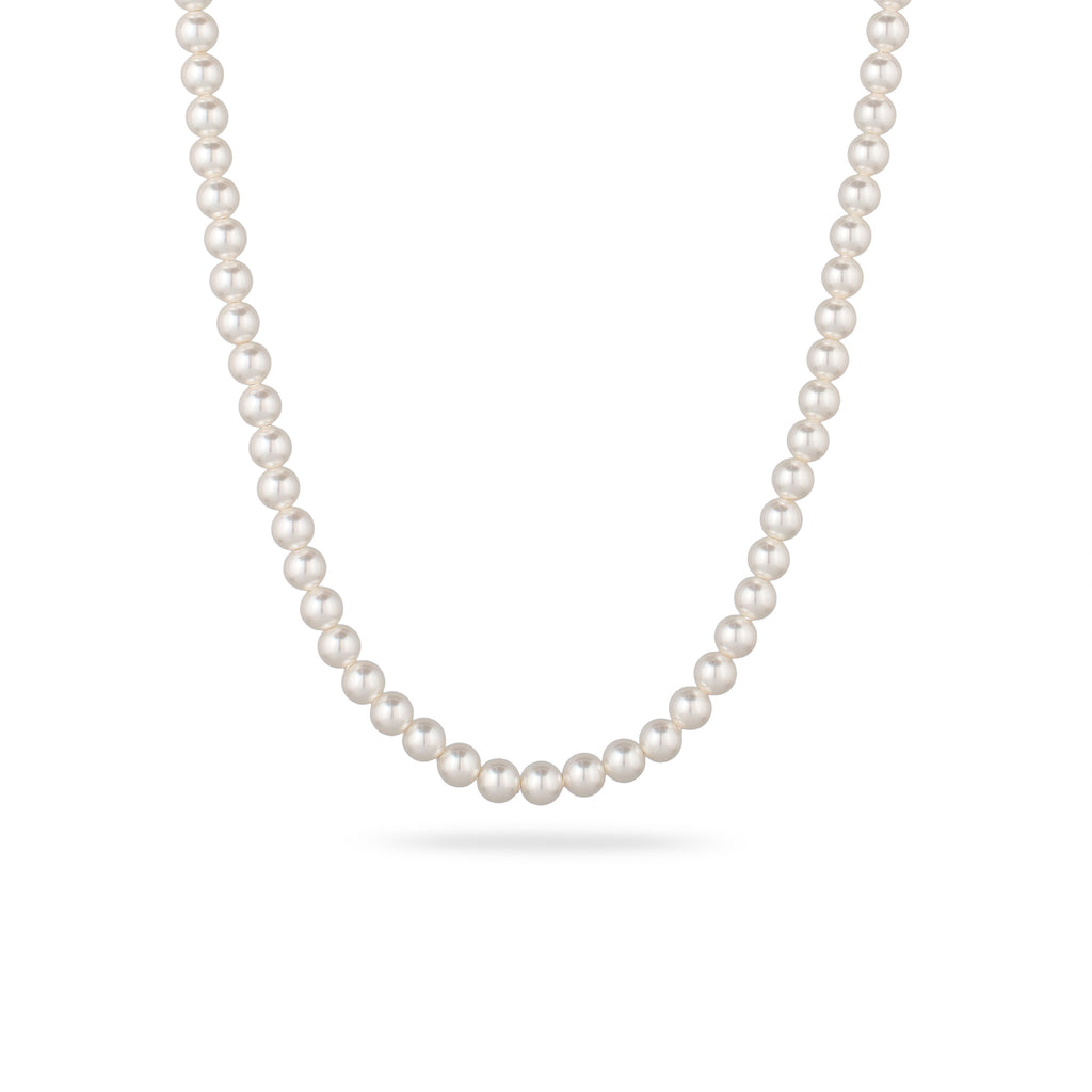 Silber - Elli | Halskette mit Swarovski®Perlen in Weiß | 925 Sterling Silber