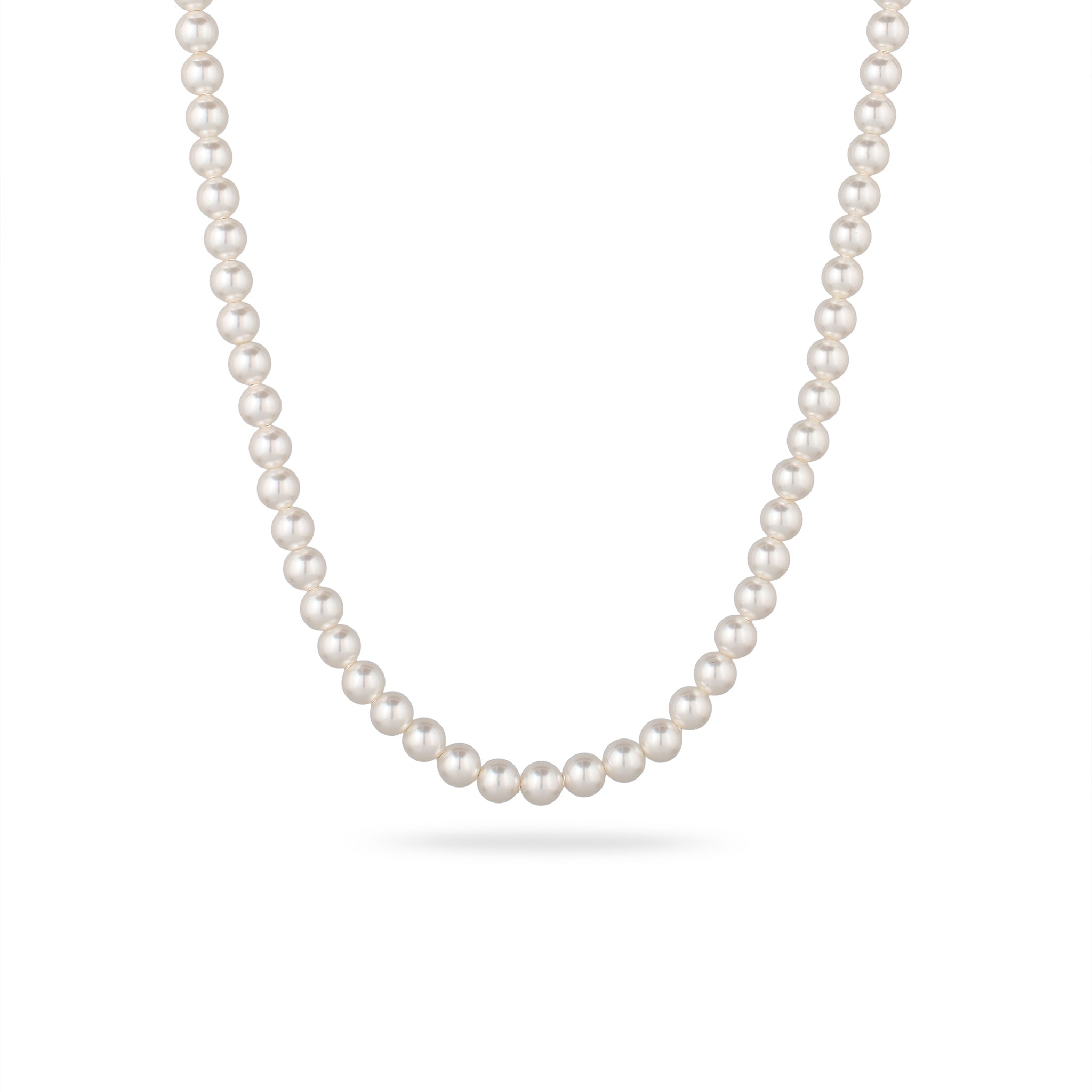 Silber - Elli | Halskette mit Swarovski®Perlen in Weiß | 925 Sterling Silber