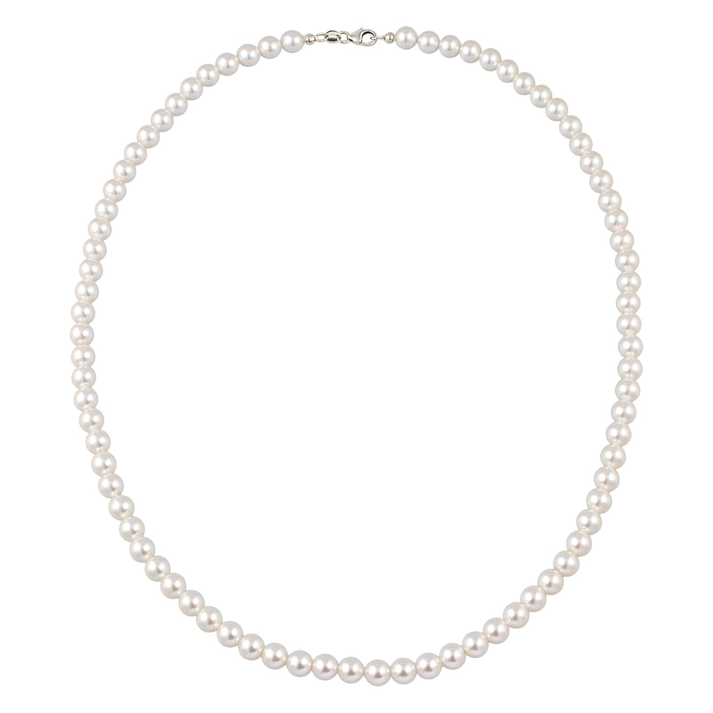 Silber - Elli | Halskette mit Swarovski®Perlen in Weiß | 925 Sterling Silber