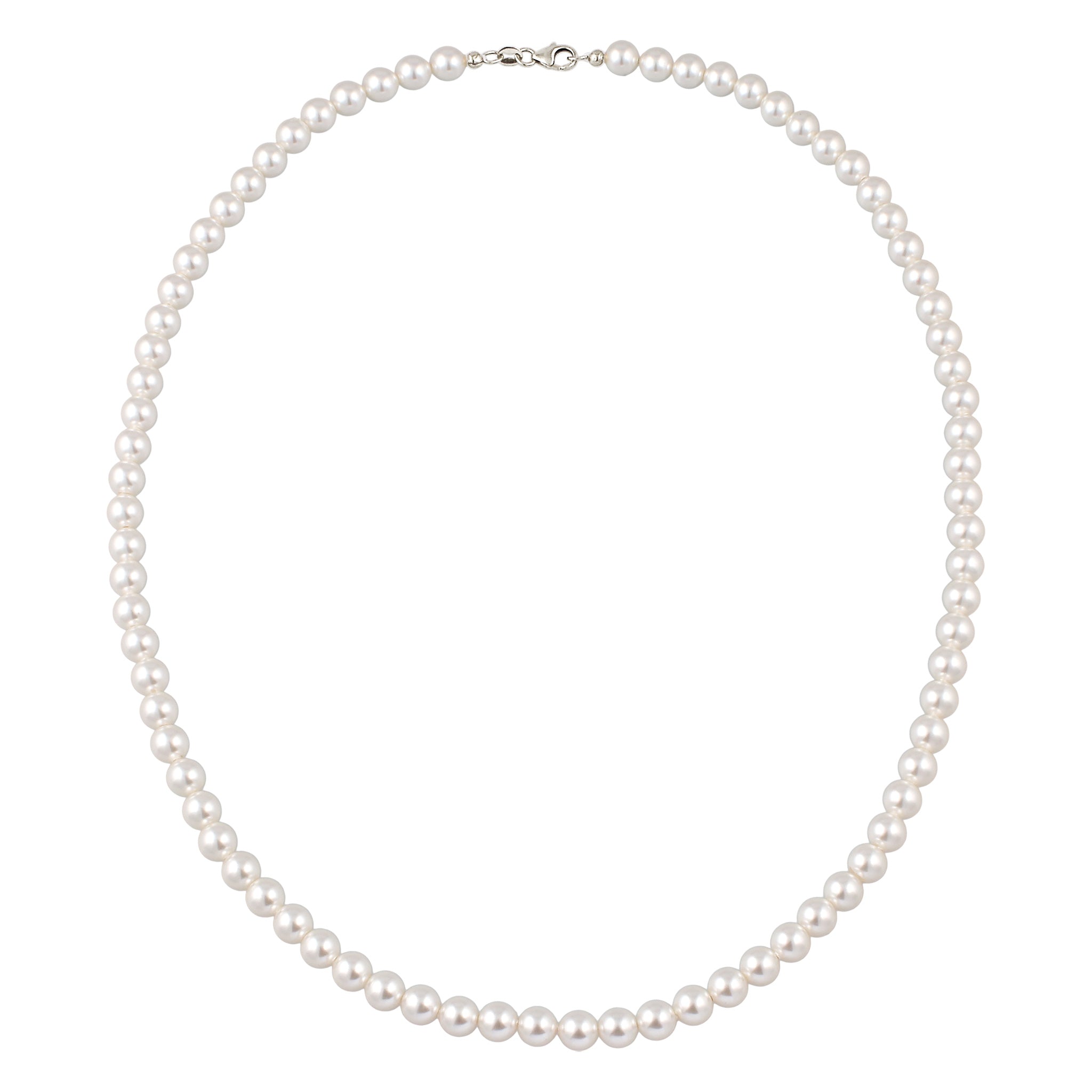 Silber - Elli | Halskette mit Swarovski®Perlen in Weiß | 925 Sterling Silber