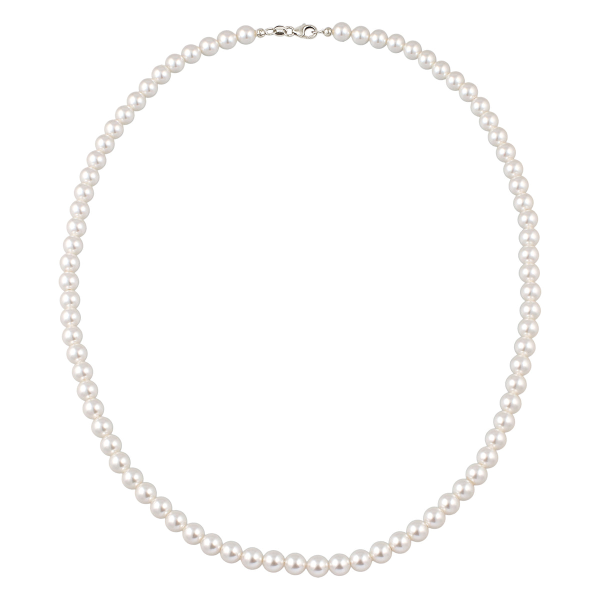 Silber - Elli | Halskette mit Swarovski®Perlen in Weiß | 925 Sterling Silber