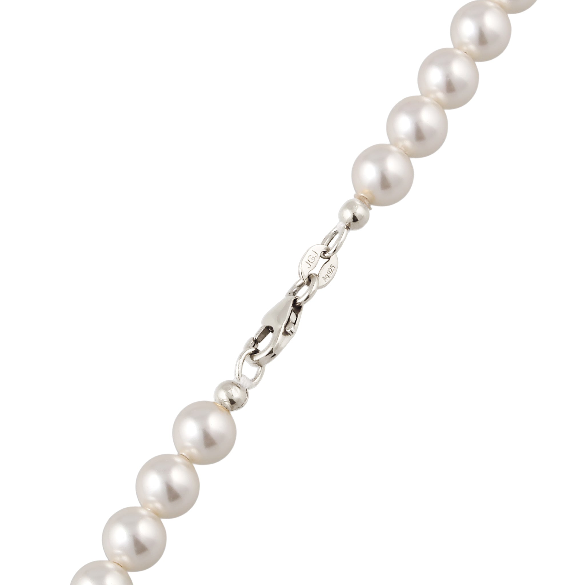 Silber - Elli | Halskette mit Swarovski®Perlen in Weiß | 925 Sterling Silber