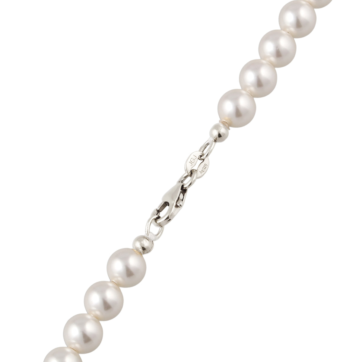 Silber - Elli | Halskette mit Swarovski®Perlen in Weiß | 925 Sterling Silber
