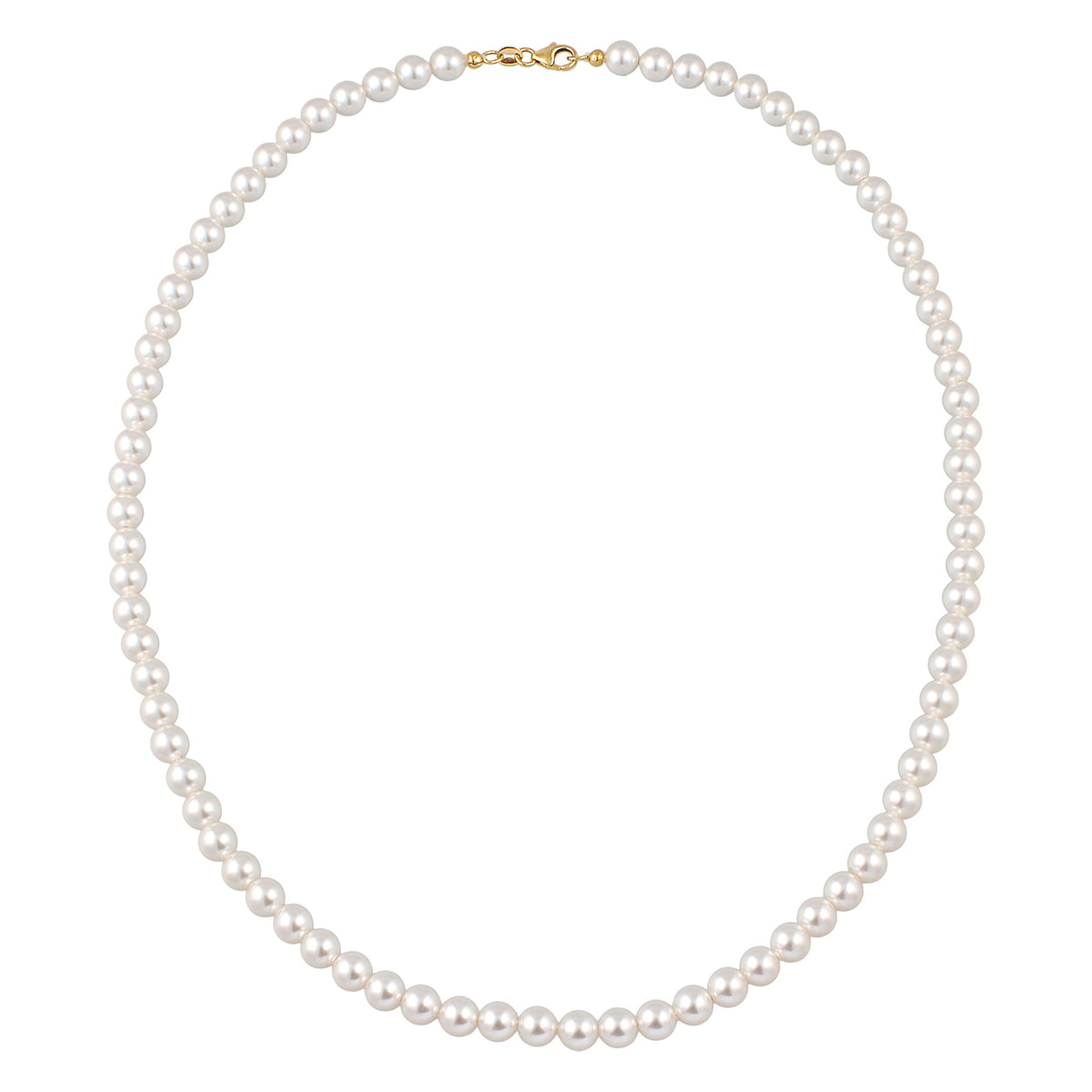 Gold - Elli | Halskette mit Swarovski® Perlen (Weiß) | 925 Sterling Silber vergoldet