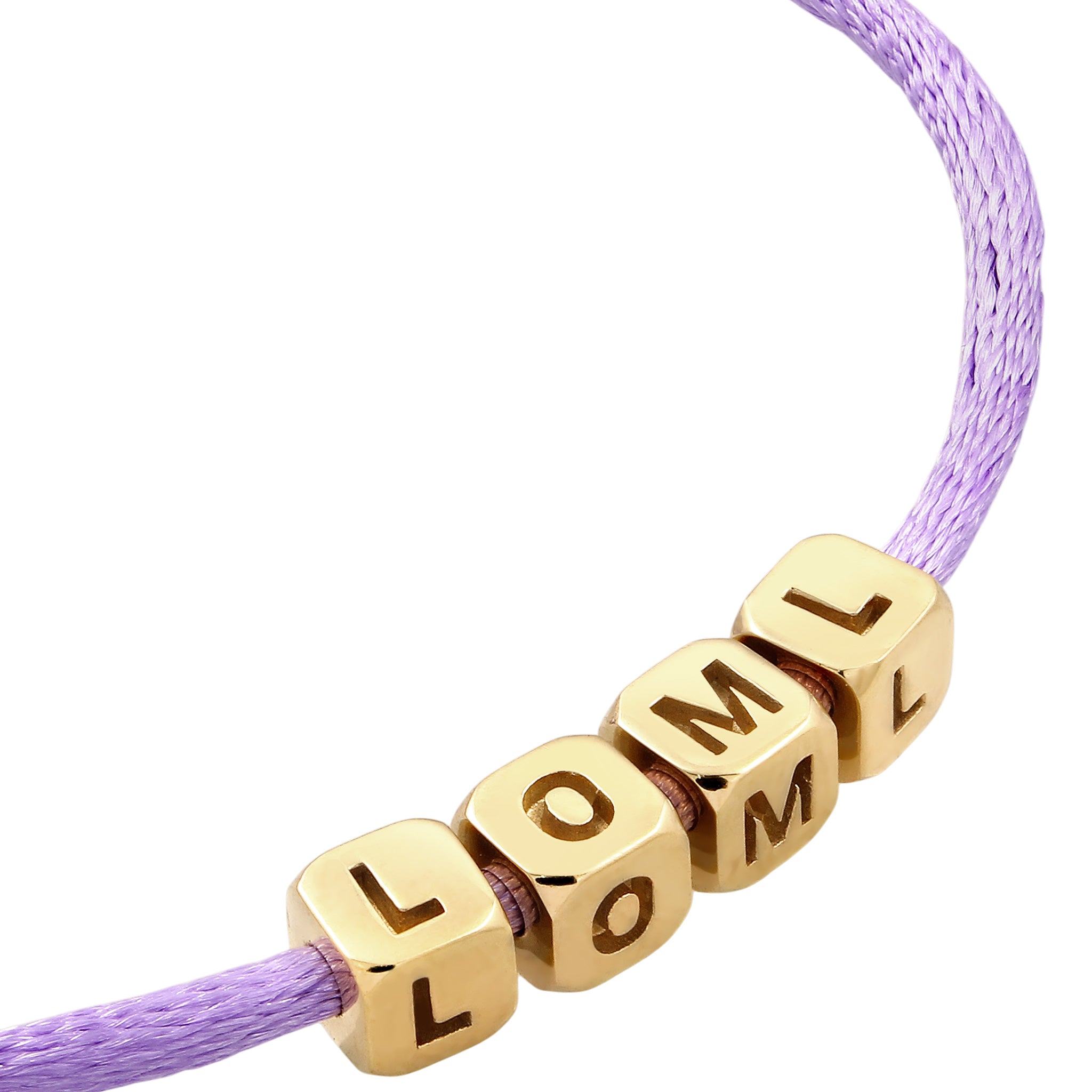 Lila - Elli | Herzarmband | LOLM Schrifzug | 925 Sterling Silber vergoldet