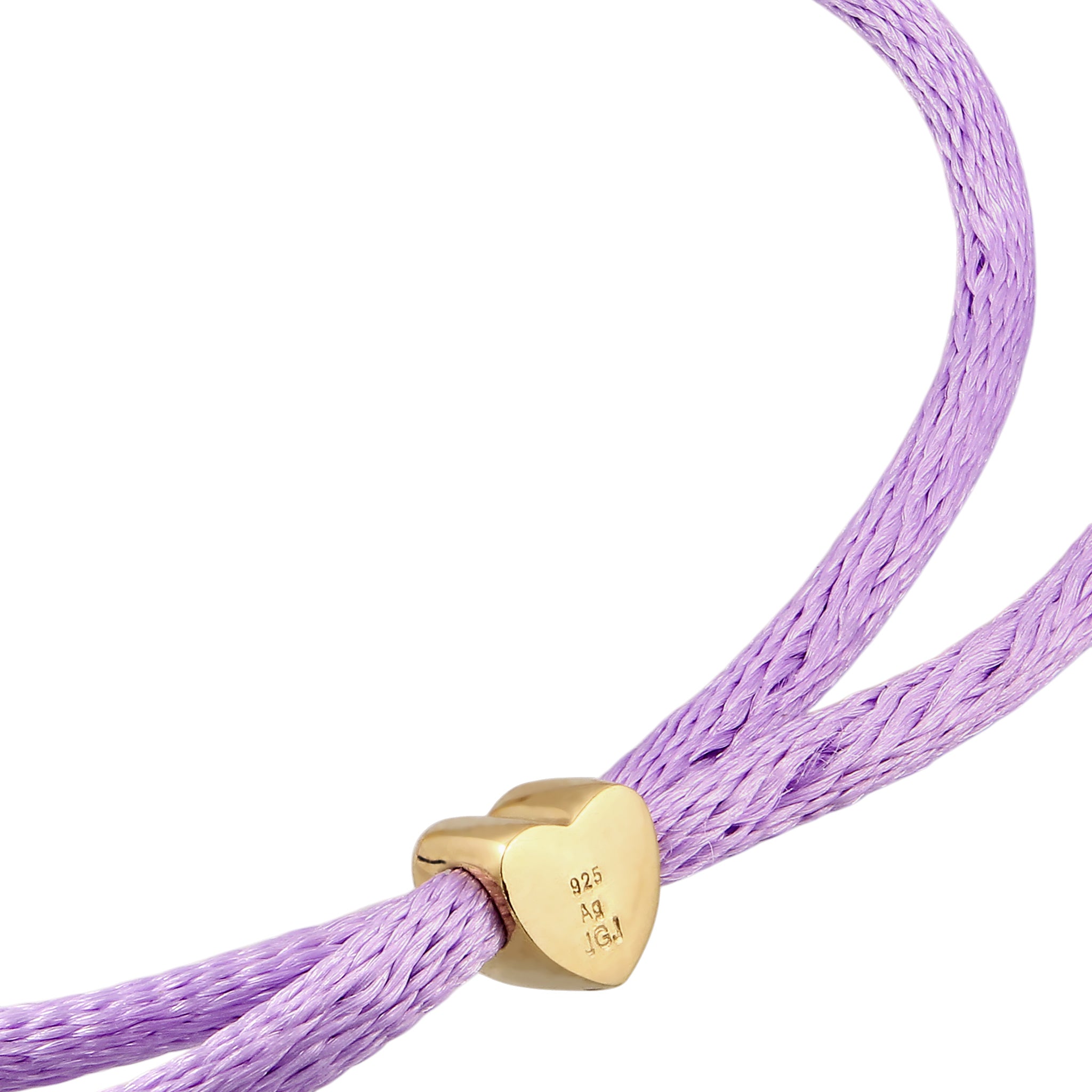Lila - Elli | Herzarmband | LOLM Schrifzug | 925 Sterling Silber vergoldet
