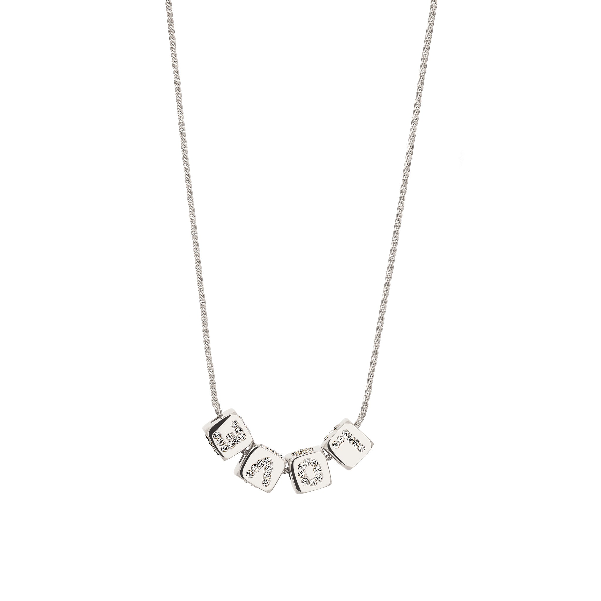 Silber - Elli | Halskette mit Anhänger Liebe | Swarovski Kristalle (Weiß) | 925 Sterling Silber