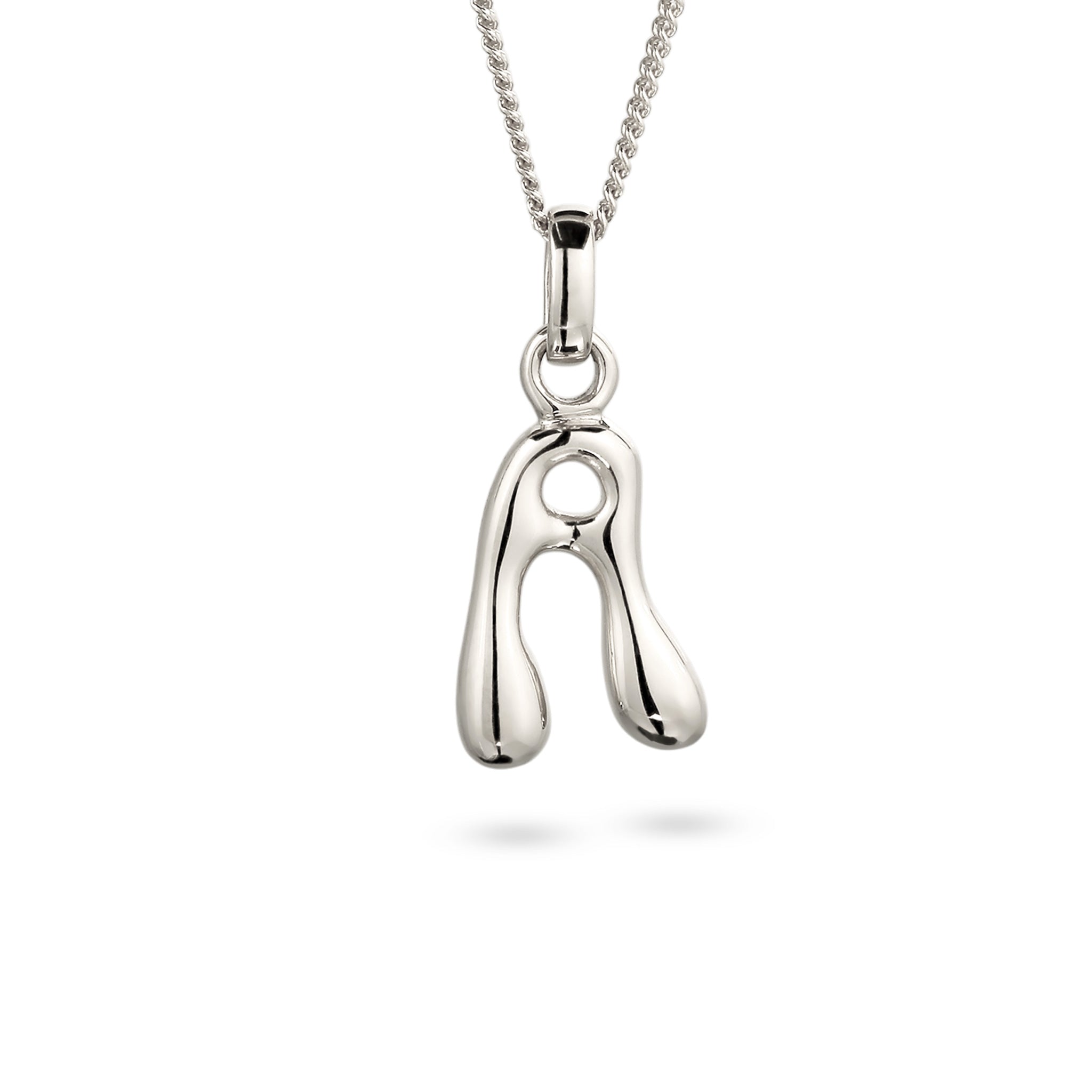Silber - Elli | Halskette Melted Buchstabe A | 925 Sterling Silber