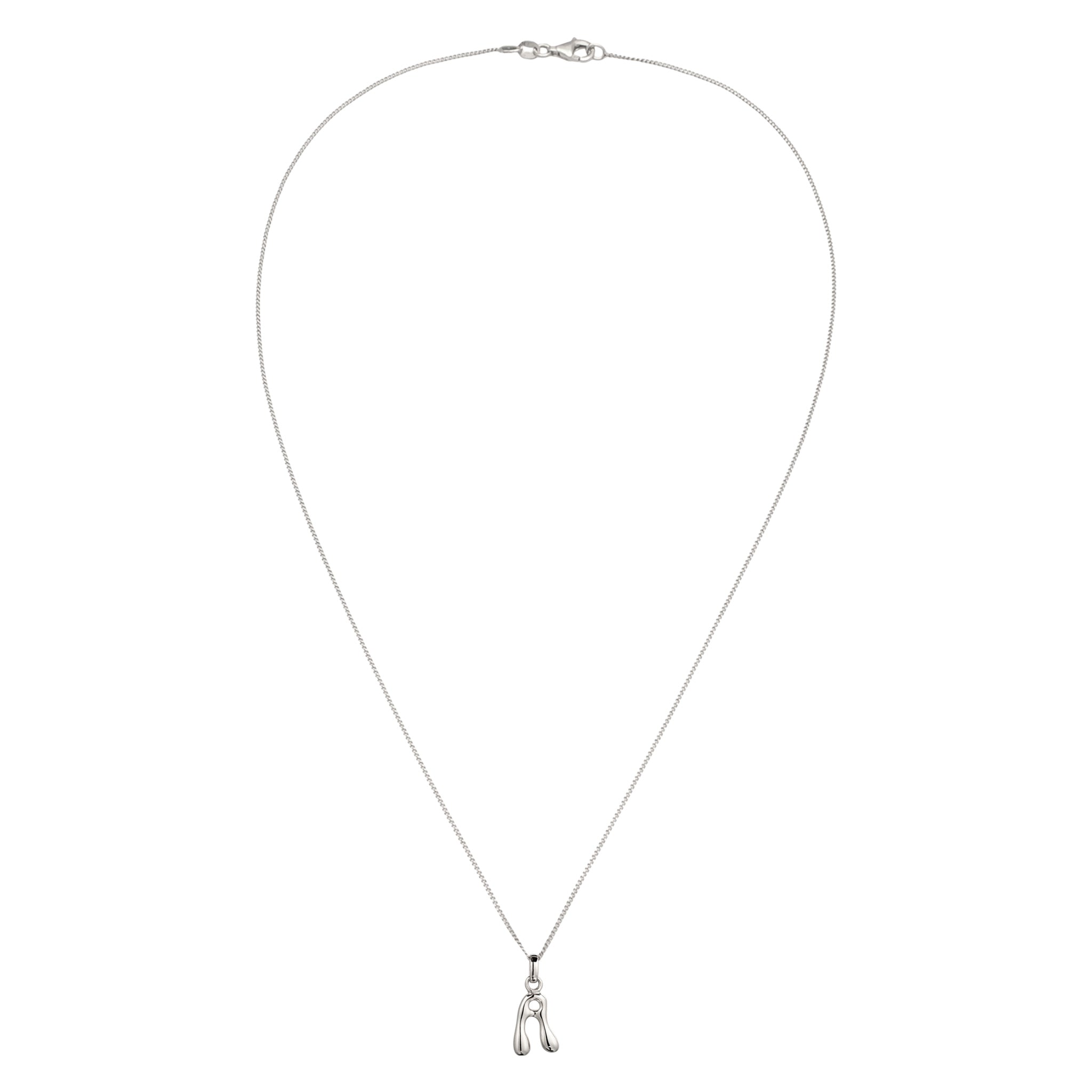 Silber - Elli | Halskette Melted Buchstabe A | 925 Sterling Silber