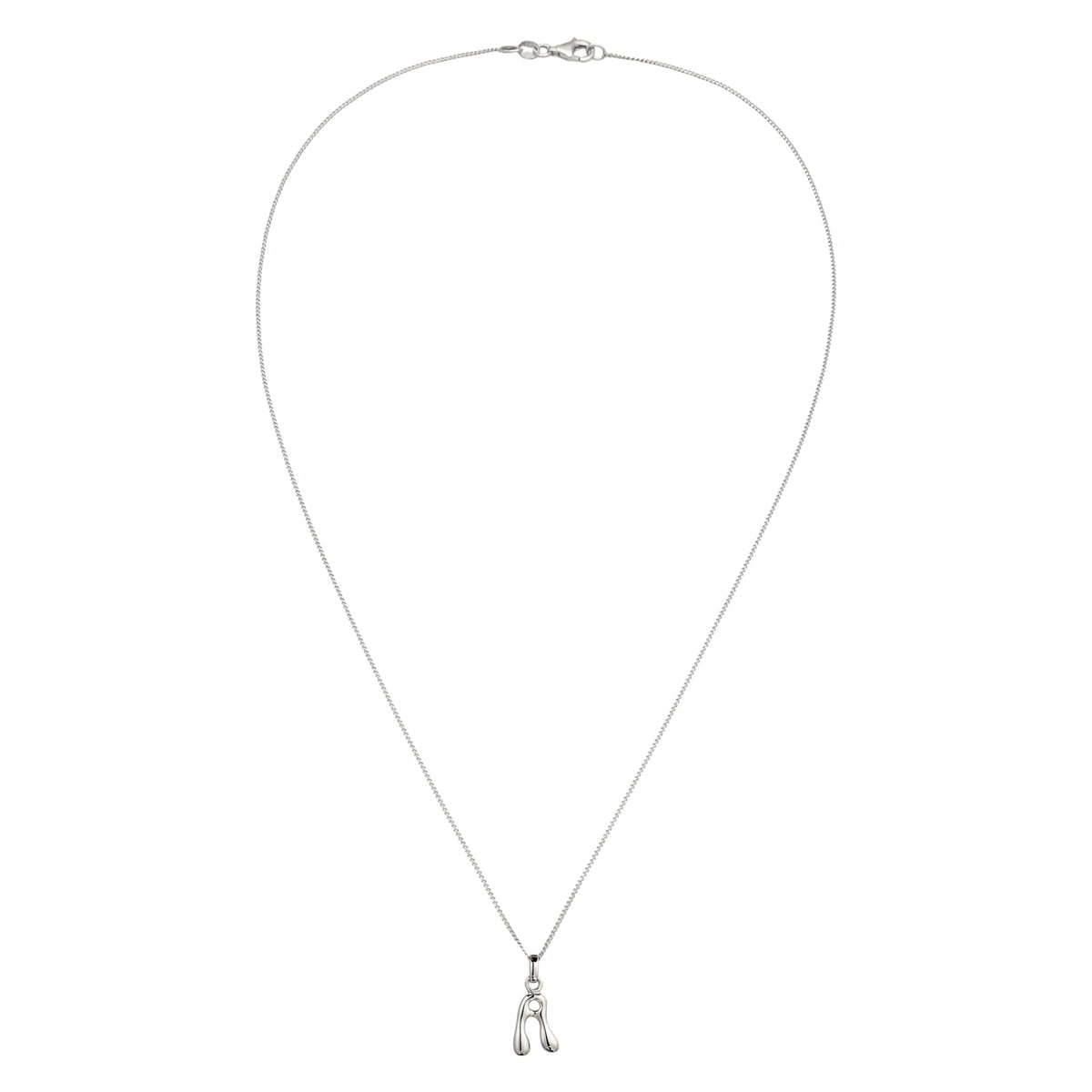 Silber - Elli | Halskette Melted Buchstabe A | 925 Sterling Silber