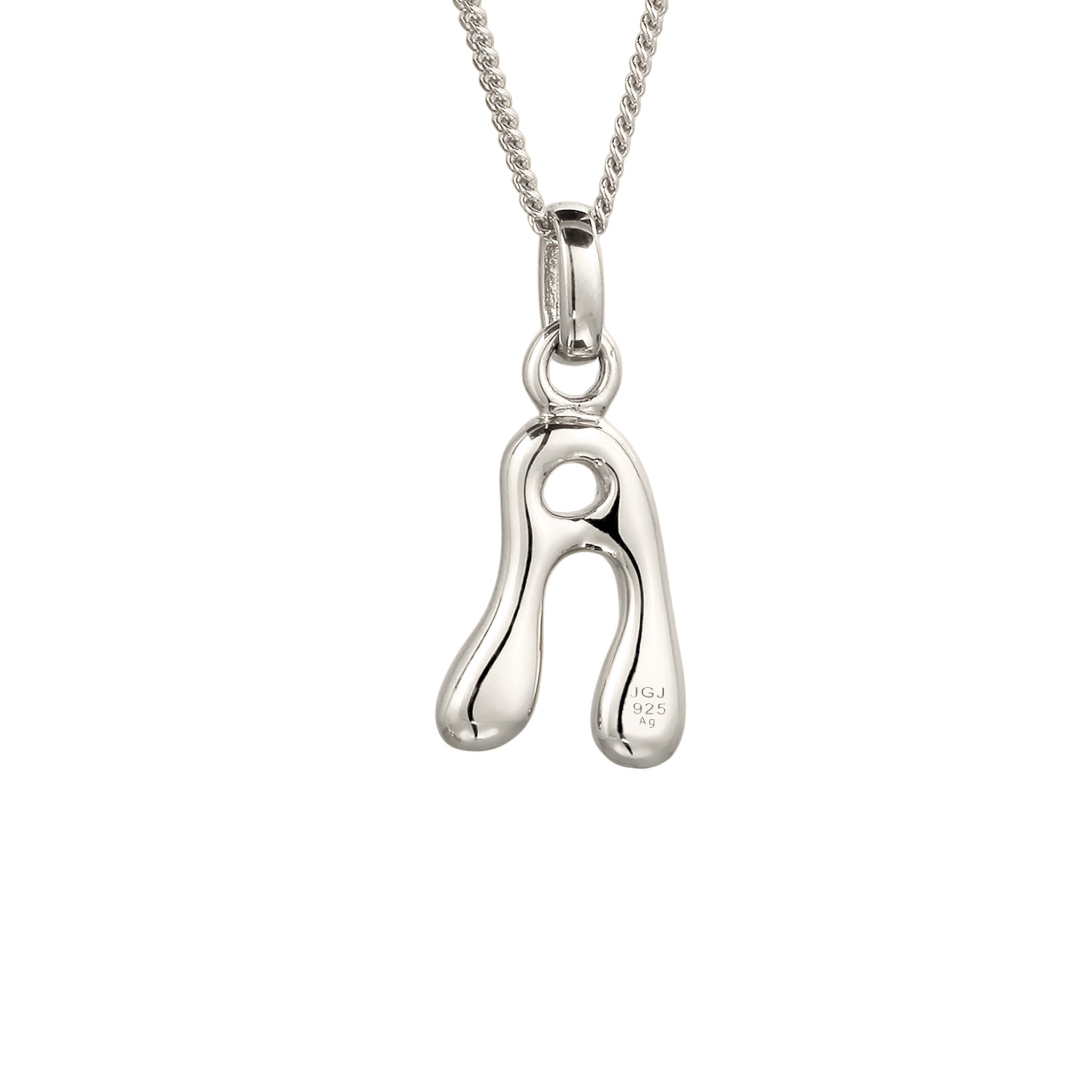 Silber - Elli | Halskette Melted Buchstabe A | 925 Sterling Silber