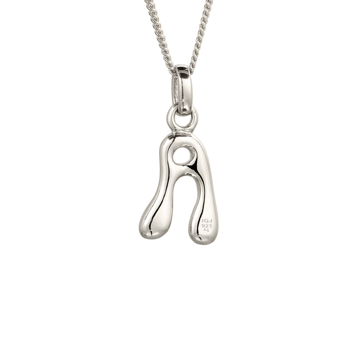 Silber - Elli | Halskette Melted Buchstabe A | 925 Sterling Silber