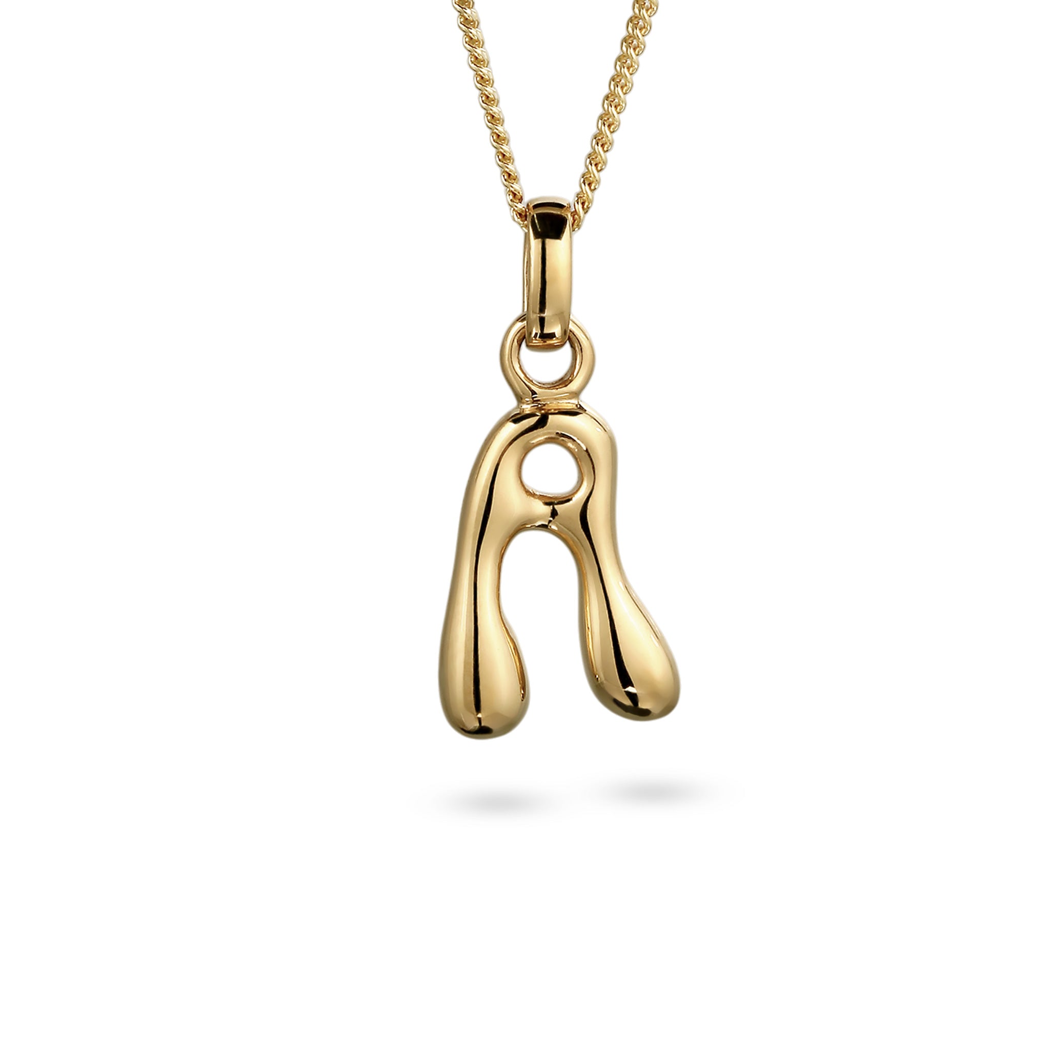 Gold - Elli | Melted Buchstabe A | 925 Sterling Silber vergoldet