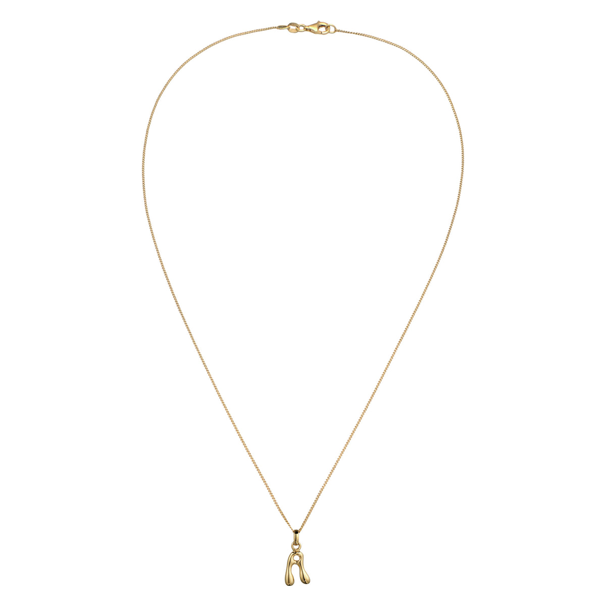 Gold - Elli | Halskette Melted Buchstabe A | 925 Sterling Silber vergoldet