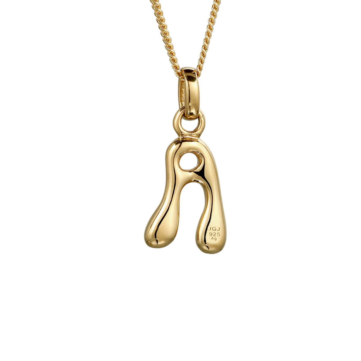 Gold - Elli | Halskette Melted Buchstabe A | 925 Sterling Silber vergoldet