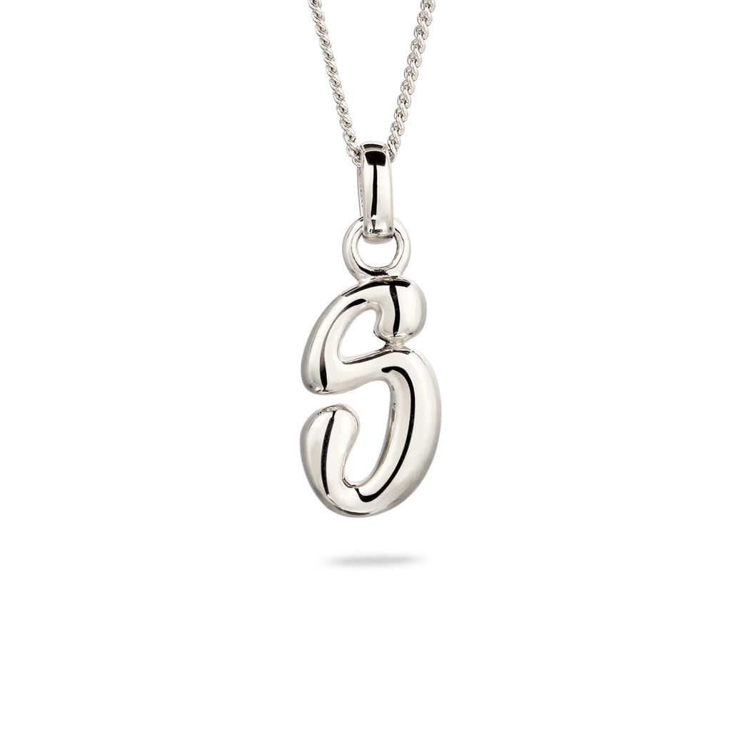 Silber - Elli | Halskette Melted Buchstabe S | 925 Sterling Silber
