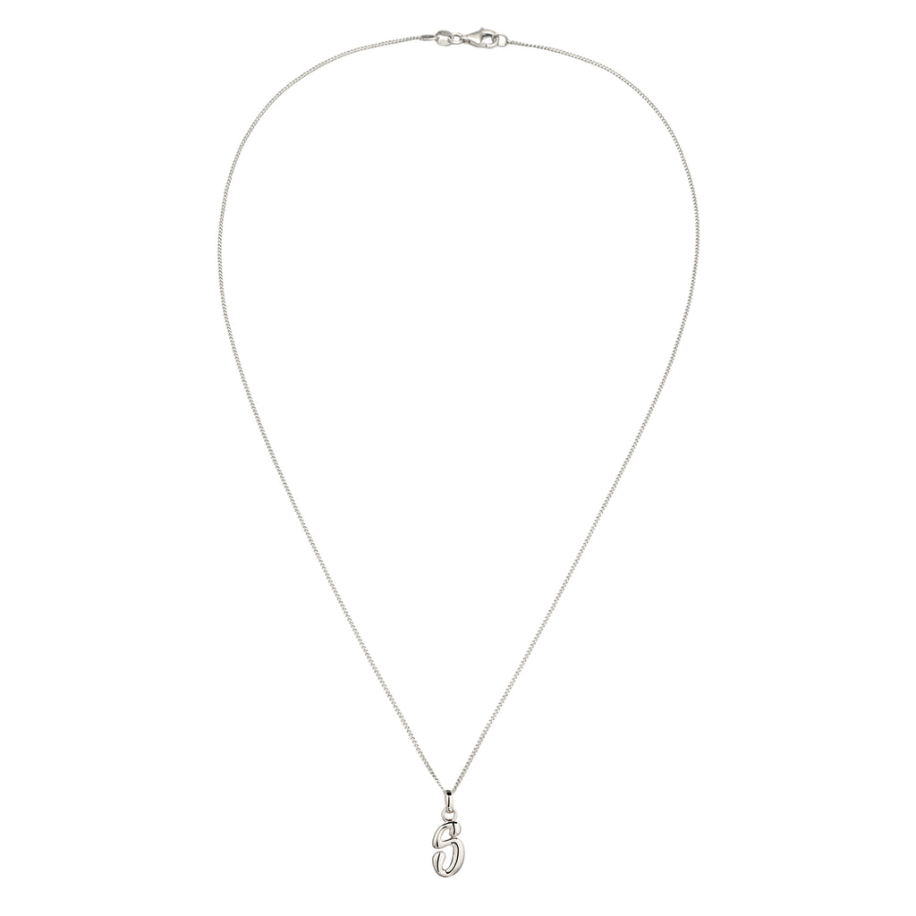 Silber - Elli | Halskette Melted Buchstabe S | 925 Sterling Silber
